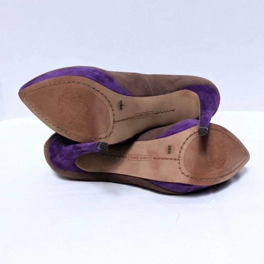 VINCE CAMUTO Ritz Suede Tan Platform Pumps 6.5